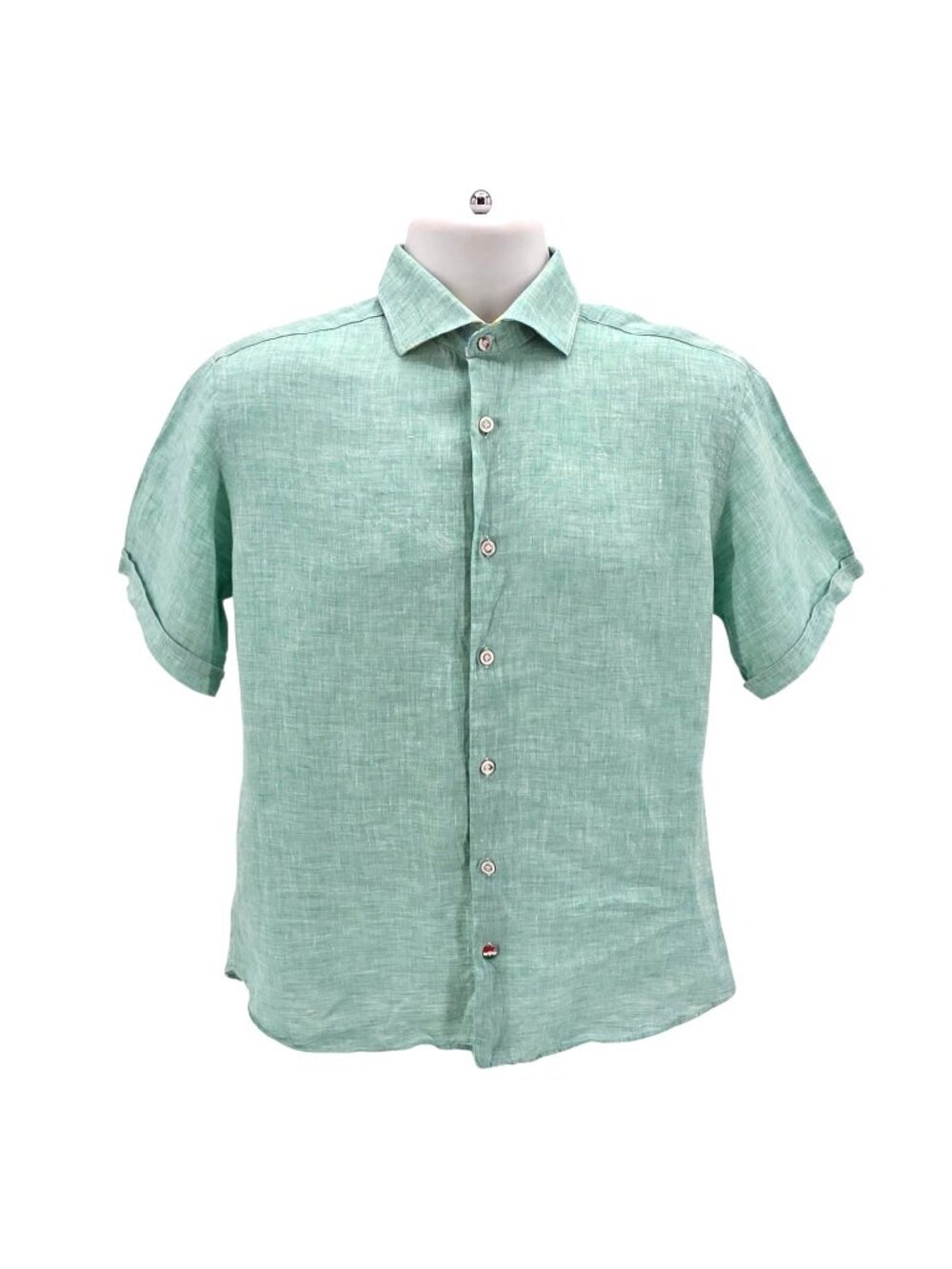 Umberto Carro Positano Mens 15 3/4 - 40 Shirt Linen Short Sleeve Button Down
